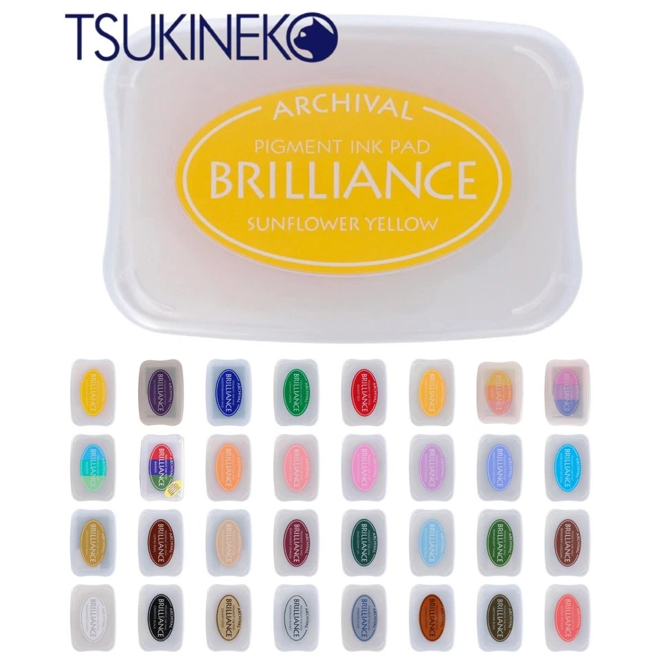Tsukineko Brilliance Ink Pads Large All Colours Rubber Stamp Quick Dry Embossing - Image 1 of 1