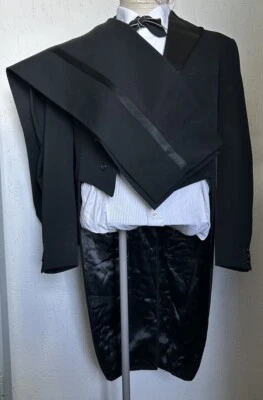 40er 50er Jahre Zweiteiler Herren Abendanzug Vintage Bespoke European 42 Large " - Bild 1 von 4