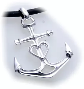 Ciondolo fede amore speranza grande ancoraggio vero argento sterling 925 unisex - Foto 1 di 1