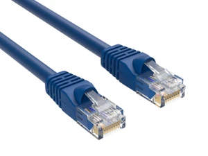 Cat5e UTP Snagless Patch Cable, Blue - 1/2/3/5/7/10/14/15/25/35/50/75/100 ft - Picture 1 of 1