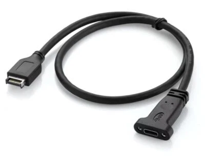 USB 3.1 Type E to USB Type C Cable with Bracket Panel | Male to Female - Image 1 of 4
