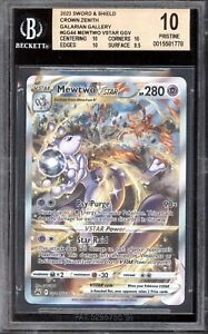 Pokemon Mewtwo VSTAR Couronne Zenith Galerie Galaire Art Complet GG44 BGS 10 Immaculé