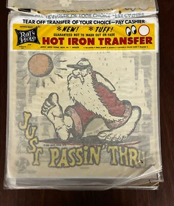 Lot 2 Vintage “ Just Passin Thru” Iron On Transfer DAYGLO Rat’s Hole - - RARE - Picture 1 of 2