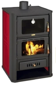 EEK A Wasserführender Kaminofen mit Backfach Prity FGW15, rot - 19,8 kW - Bild 1 von 5