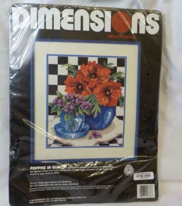 Dimensions Needlepoint Kit-Poppies In Blue NIP-sku 050004 - Picture 1 of 3