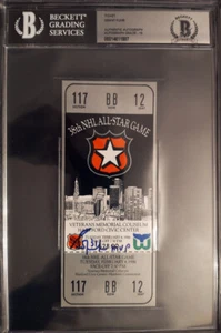 Grant Fuhr autografiado 1986 NHL ALL-STAR GAME BOLETO SIN USAR CON MVP 10 AUTO - Imagen 1 de 2