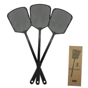 Fly Swatter Multi-pacl Manual, Flexible & Heavy Duty Fly Swatters Thick 3 Black - Picture 1 of 2