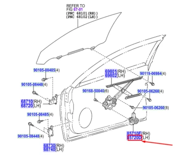 LEXUS CT ZWA10 Front Left Door Window Regulator Motor 8572060331 NEW GENUINE - Image 1 of 2
