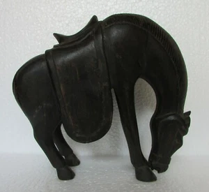 Vintage Old Collectible Wooden Horse Unique Shape Hand Carved Horse Statue  - Picture 1 of 10