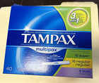 Tampax Cardboard Applicator, Multipax Tampons 40 Count