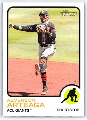 2022 Topps Heritage Minor League #58 Aeverson Arteaga ACL Giants FREE SHIP - Image 1 of 2