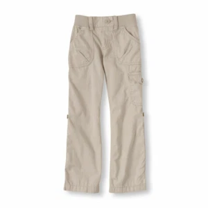 THE CHILDREN'S PLACE GIRLS LIGHT KHAKI ELASTIC WAIST CARGO LONG PANTS Size 4 - Picture 1 of 3