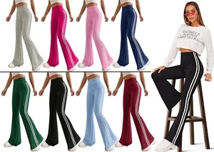 Womens High Waist Flare Leggings Pockets Bootcut Yoga Pants Gym Sports Trousers - Picture 1 of 63