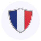 24 x 40mm Round 'France Shield' Stickers (SK00058966)