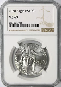 Estatua de la Libertad Platinum Eagle 2020 NGC MS69 - Imagen 1 de 4