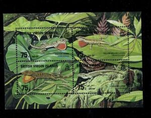 Virgin Islands 1999 Doctor , Yellow-bellied, Man, Ground Lizards on Ferns Sheet