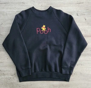 Vintage 90s Winnie The Pooh Crewneck Sweatshirt Disney Gr. M schwarz bestickt - Bild 1 von 8