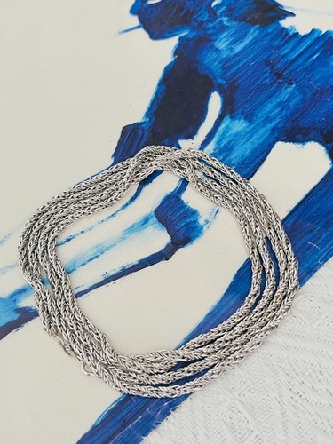 Christian Dior GROSSE 1969 Bracciale Collana Lunga Interlink Corda Spirale Argento