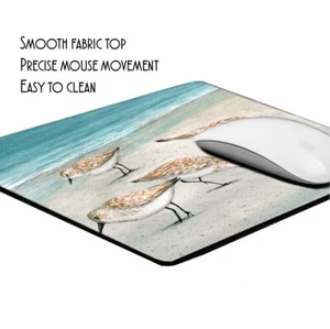 Sand Pipers By The Surf Ronald William Coastal NC Artist Mouse Pad - Picture 1 of 4