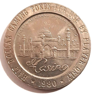 Casino Token 1980 Freeport Grand Bahama Island Half Dollar 1.1875" - Image 1 of 2
