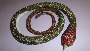 SERPIENTE DE PRISIONEROS GRECIA PAVO OTOMANA SERPIENTE SERPIENTE SERPIENTE DE LA PRIMERA GUERRA MUNDIAL CUENTAS ARTESANÍA ENORME SERPIENTE 103 cm - Imagen 1 de 12