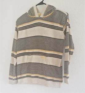 O'Neill Boys Brown Yellow & White Stripe Hooded Pullover Sweatshirt Size Medium - Picture 1 of 7
