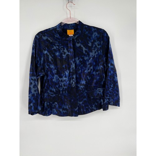 VETEMENTS Giacca blazer Ruby Rd Petite stampa animalier abbigliamento da carriera blu 16P