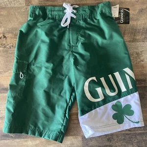 GUINNESS Shorts Mens Size S Boardshorts Swim Trunks Mesh Lined Irish Beer Green - Picture 1 of 10