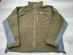 Vintage Nike Jacket Men 2XL Green Gray Tag ACG Fleece Y2K Full Zip Up Therma Fit