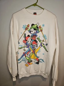 Vintage Disney Mickey Unlimited Jerry Leigh Sweatshirt mit Rundhalsausschnitt Gr. XL Skifahren USA - Bild 1 von 9