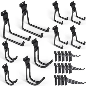 24 Pack Heavy Duty Slatwall Hooks, Black Garage Slatwall Panel Accessories Ut... - Picture 1 of 7