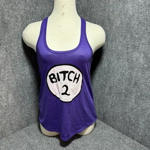 Dr. Seuss inspiriertes Damen-Tanktop "Bitch 2" Thing lila gekreuzter Rücken Gr. (M) lustig - Bild 1 von 7