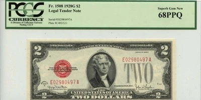 1928G $2 Legal Tender Note FR#1508 PCGS Superb Gem68PPQ - Image 1 of 2
