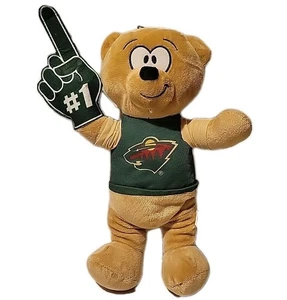 Stofftier Plüsch MN Minnesota Wild Hockey NHL Teddybär 14 Zoll SELTEN "Schaumstoff" #1 Hand - Bild 1 von 8