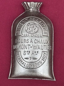 Werbung Reklame Antik Zementsack Gusseisen Belgien um 1900 Ciment De Latier Rar - Bild 1 von 4