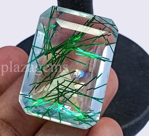 151.05 Ct Green Rutilated Quartz | Emerald Cut | Loose Gemstone 5ARY - Picture 1 of 7