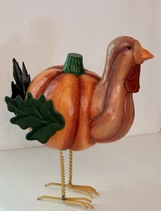 Thanksgiving Kürbis Türkei Figur Tisch Wohndeko Harz/Metall stehend 11" - Bild 1 von 8