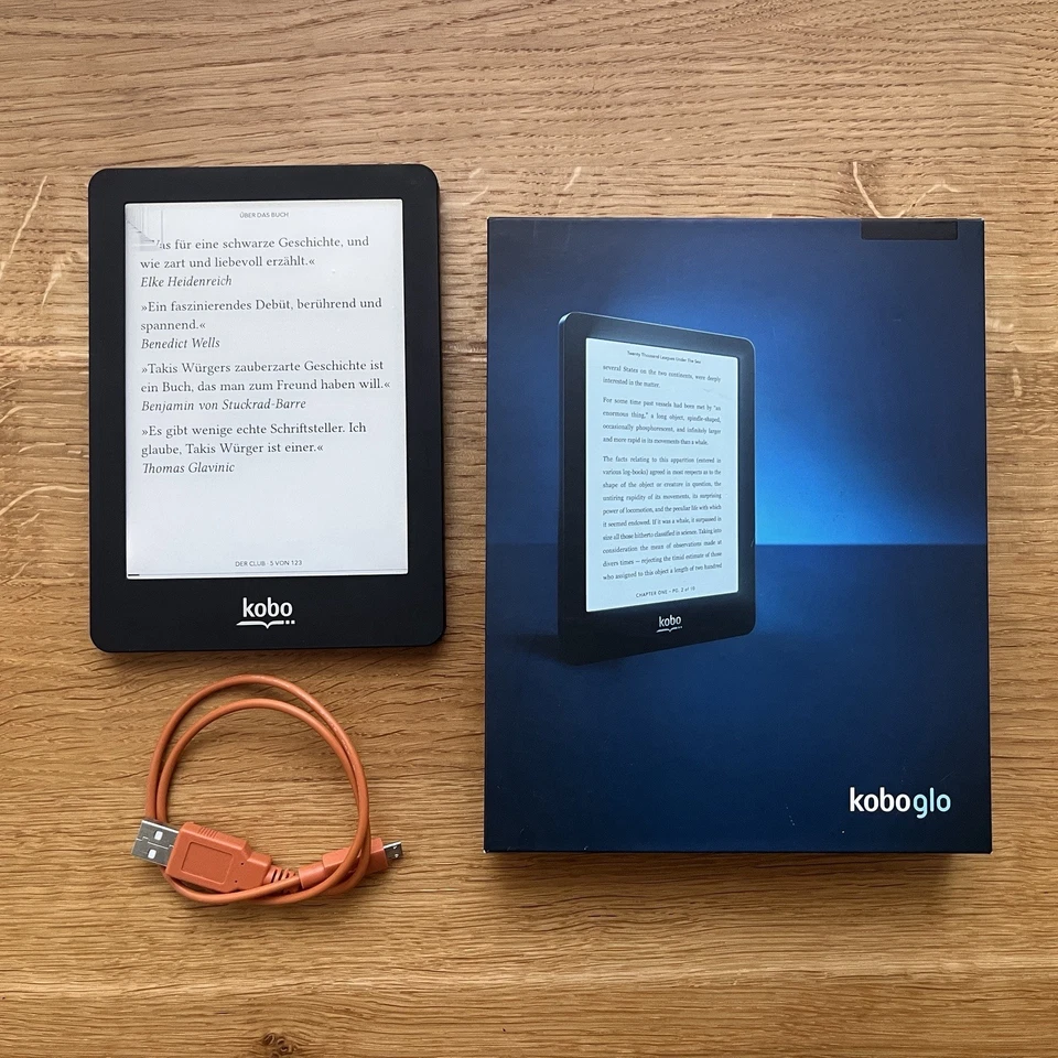 Kobo Glo - N613 - eBook Reader (2GB), WLAN, 15,2 cm (6 Zoll), Schwarz, OVP - Bild 1 von 4