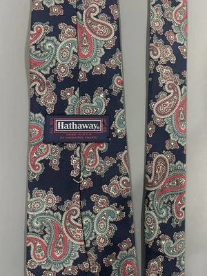 Corbata Hathaway Para Hombre Colorido Patrón Paisley Rojo Verde Azul 100% Algodón EE. UU. Foto 1 de 3
