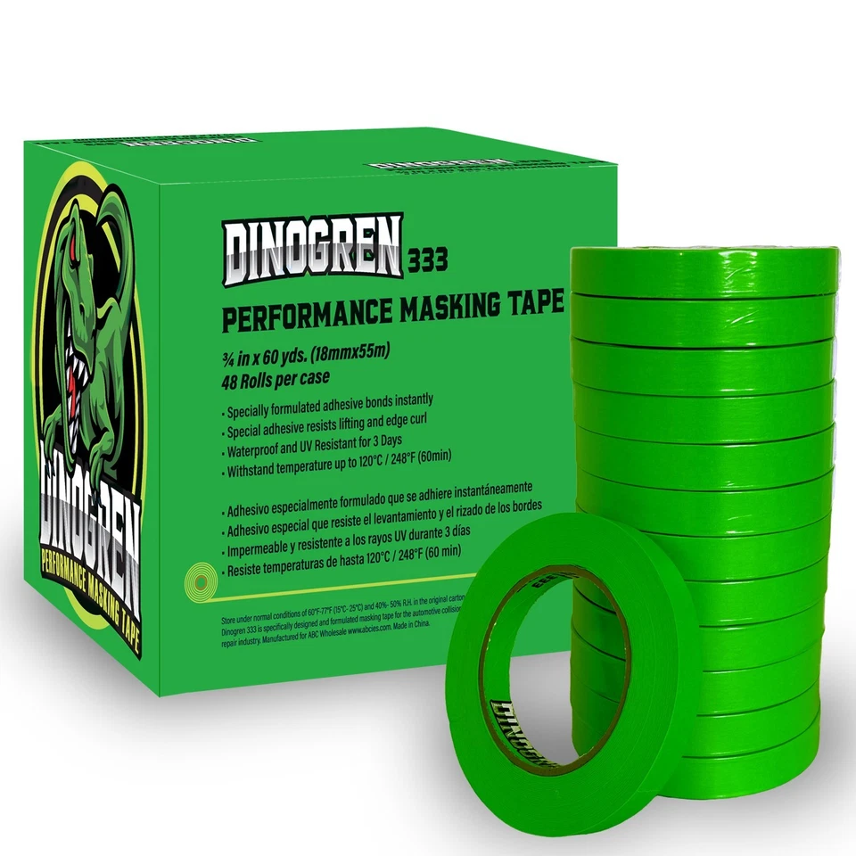 DINOGREN 333 Automotive Performance Masking Tape, 3/4"x60yd - (48-Pk) - (7765) - Image 1 of 4