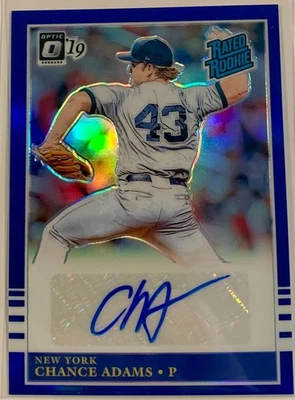 2019 Donruss Optic Rated Rookie Signatures Blue Prizm /50 Chance Adams Auto RC - Image 1 of 2
