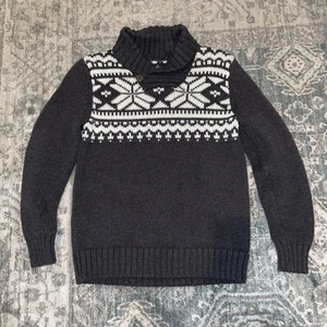 Boys OSHKOSH B'gosh Sweater Nordic Fair Isle Shawl Button Collar Gray Size 6 - Picture 1 of 1