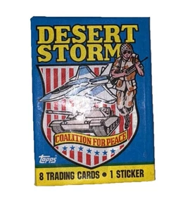 1991 Topps Desert Storm trading cards 1X WAX pack United States Military Factory - Picture 1 of 1