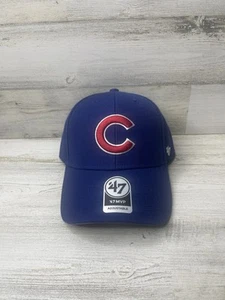 Chicago Cubs MLB Blue 47 Brand MVP Adjustable Fit Dad Hat Red Button OSFA New! - Picture 1 of 6
