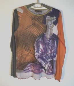 Cop Copine Größe 3 = M/L mehrfarbig transparent Grafik Langarmshirt - Bild 1 von 5