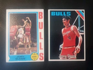 Topps Jerry Sloan Chicago Bulls HOF 2 Karten Lot 1974-75 & 1975-76 - Bild 1 von 5