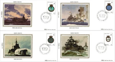 Gibraltar 1983 Naval Crests Benham FDC HMS Renown Faulknor Sheffield Ark Royal - Image 1 of 4