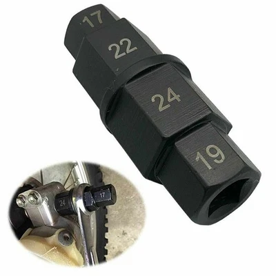 Motorcycle Front Rear Wheel Axle Hex Spindle Driver Removal Tool 17 19 22 24mm N Foto 1 de 4