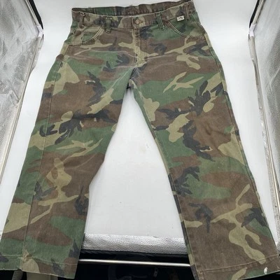 Vintage Duxbak Woodland Camo Pants Hunting Mens 38x34 USA Has Stains SEE PICS - Image 1 of 4