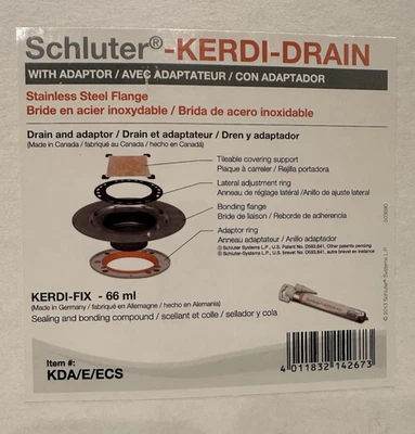 Schluter Kerdi-Drain con Adaptador Brida de Acero Inoxidable Azulejos KDA/E/ECS Foto 1 de 4